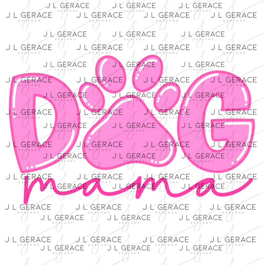 Dog Mama PNG – Pink Paw Print Mothers Day Sublimation Design