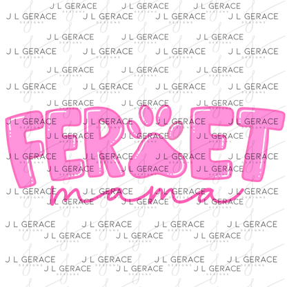 Ferret Mama PNG – Pink Paw Print Design for Pet Lovers