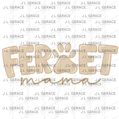 Ferret Mama PNG – Neutral Tan Paw Print Design for Pet Lovers