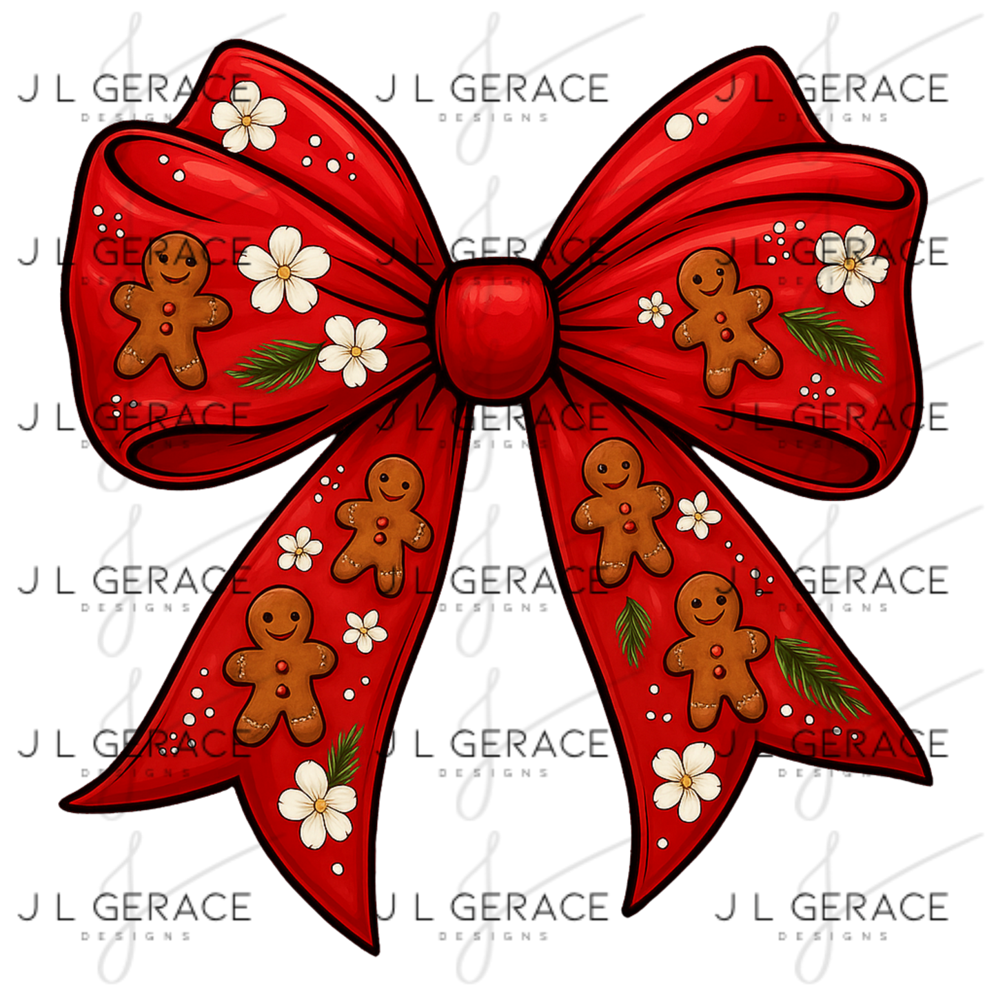 Gingerbread Red Christmas Bow PNG Clipart – Glossy Holiday Ribbon Design