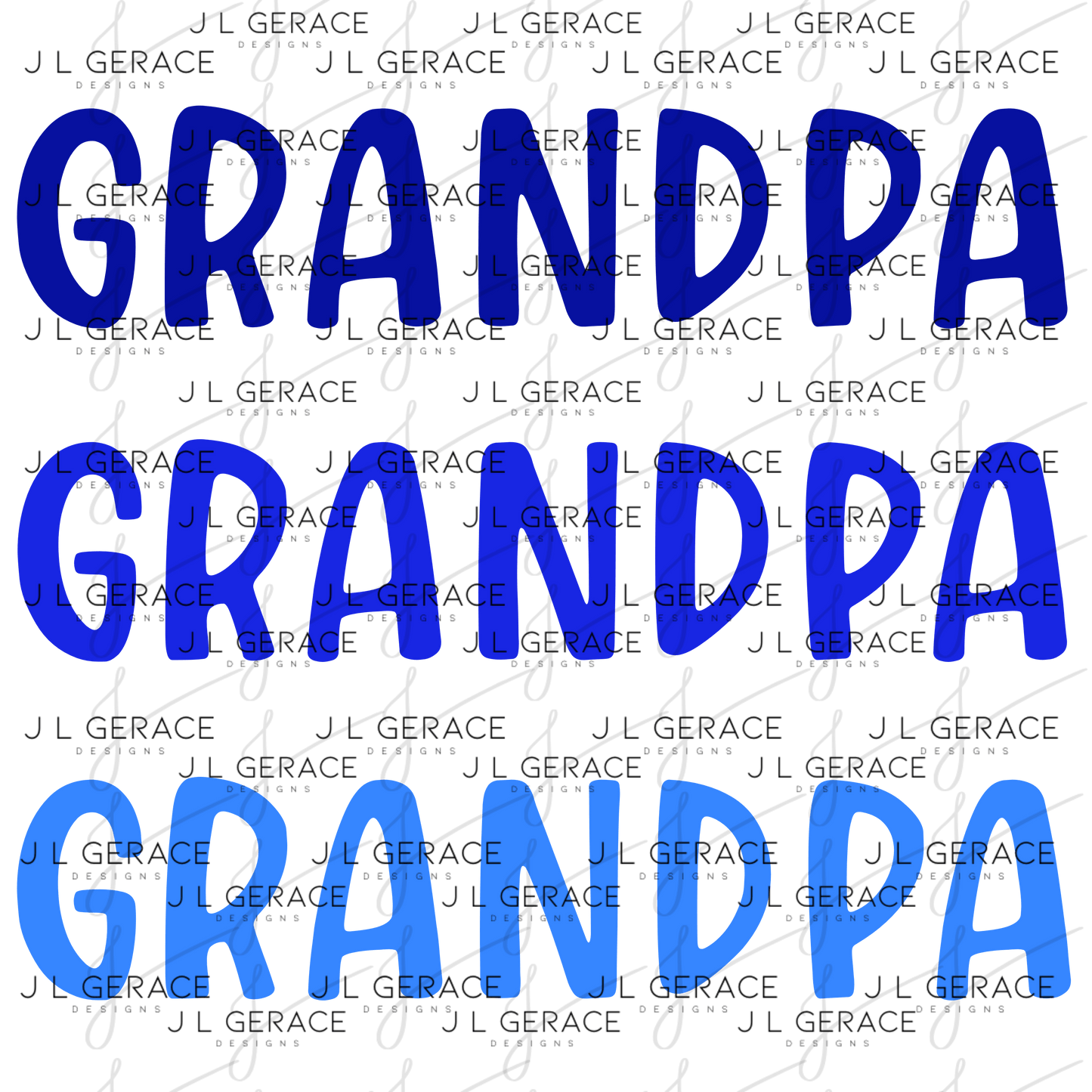 Grandpa PNG – Blue Gradient Typography Sublimation Design