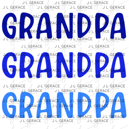 Grandpa PNG – Blue Gradient Typography Sublimation Design