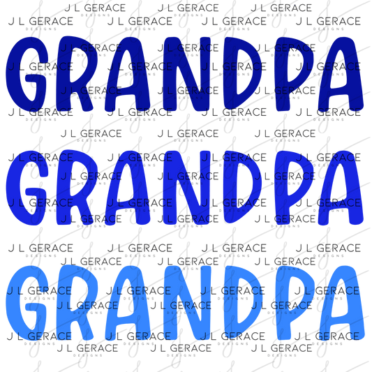 Grandpa PNG – Blue Gradient Typography Sublimation Design