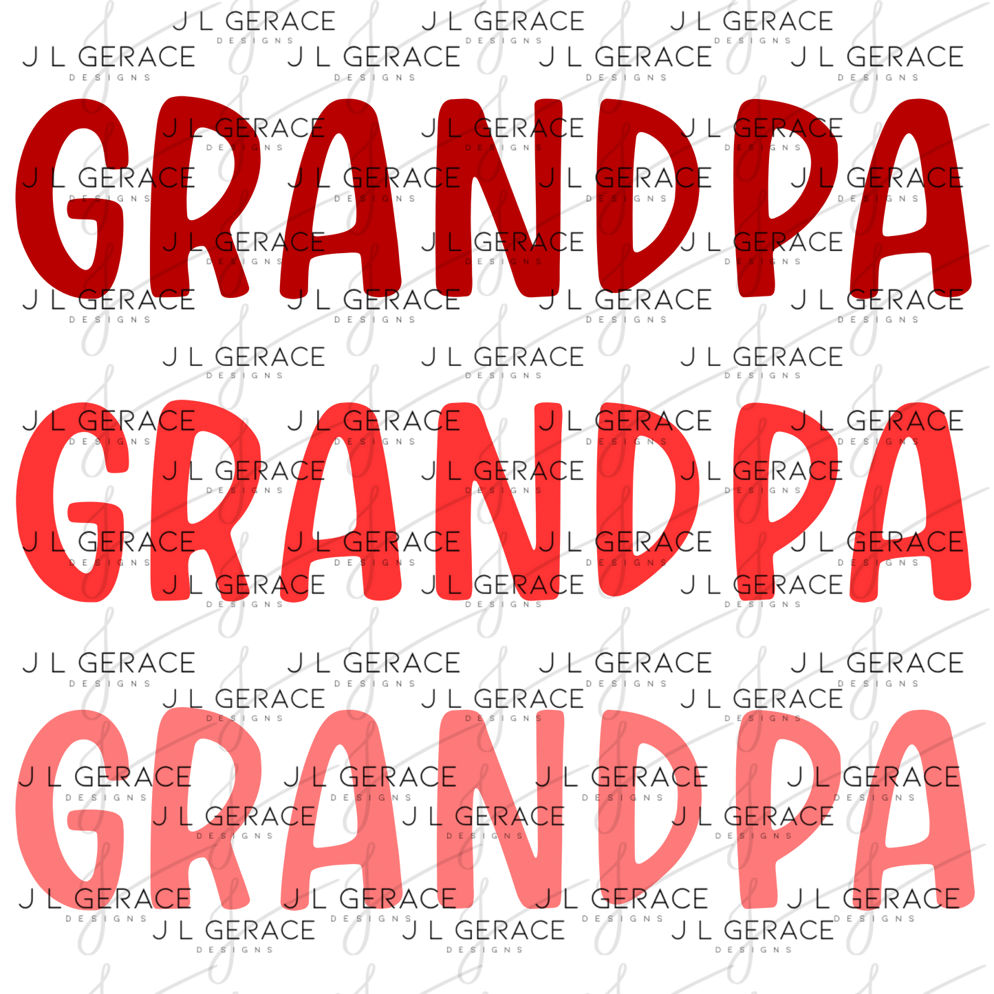 Grandpa PNG – Red Gradient Typography Sublimation Design