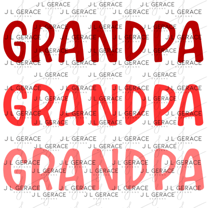 Grandpa PNG – Red Gradient Typography Sublimation Design