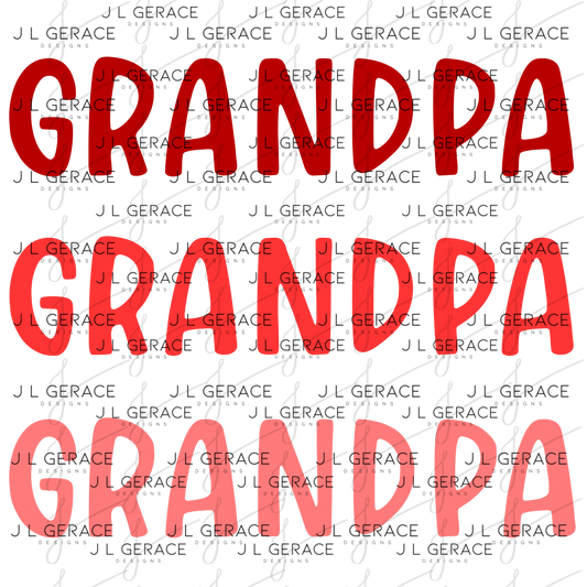 Grandpa PNG – Red Gradient Typography Sublimation Design