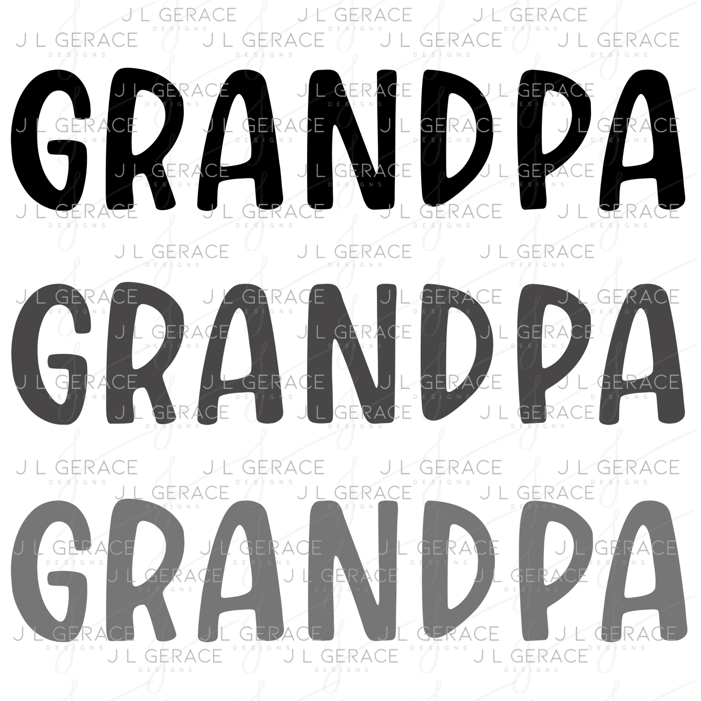 Grandpa PNG – Minimalist Repeat Typography Sublimation Design