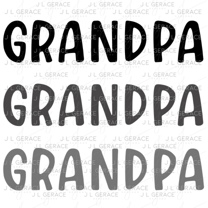 Grandpa PNG – Minimalist Repeat Typography Sublimation Design