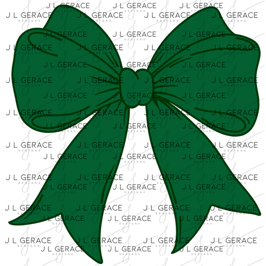 Green Bow PNG St Patricks Day Sublimation Clipart Digital Download