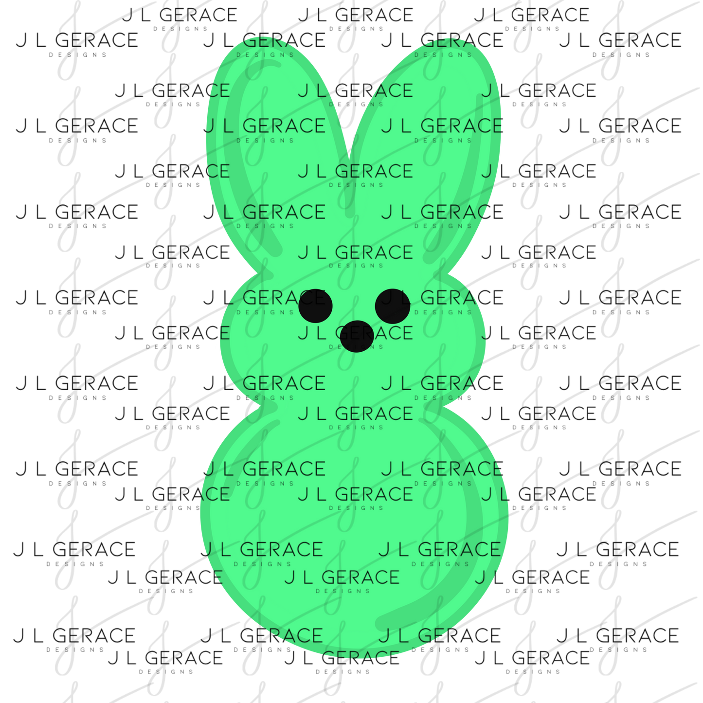 Green Bunny Peep Easter Clipart Sublimation PNG