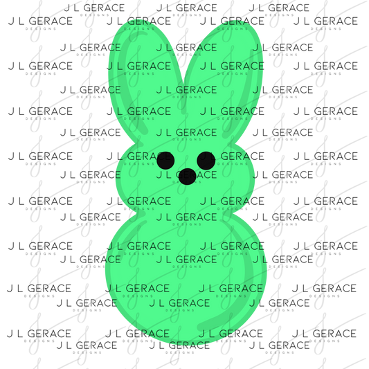 Green Bunny Peep Easter Clipart Sublimation PNG