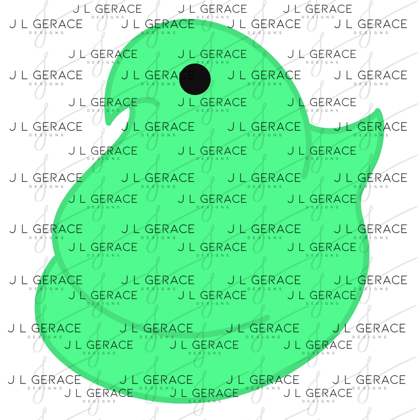 Green Easter Peep Chick Clipart Sublimation PNG