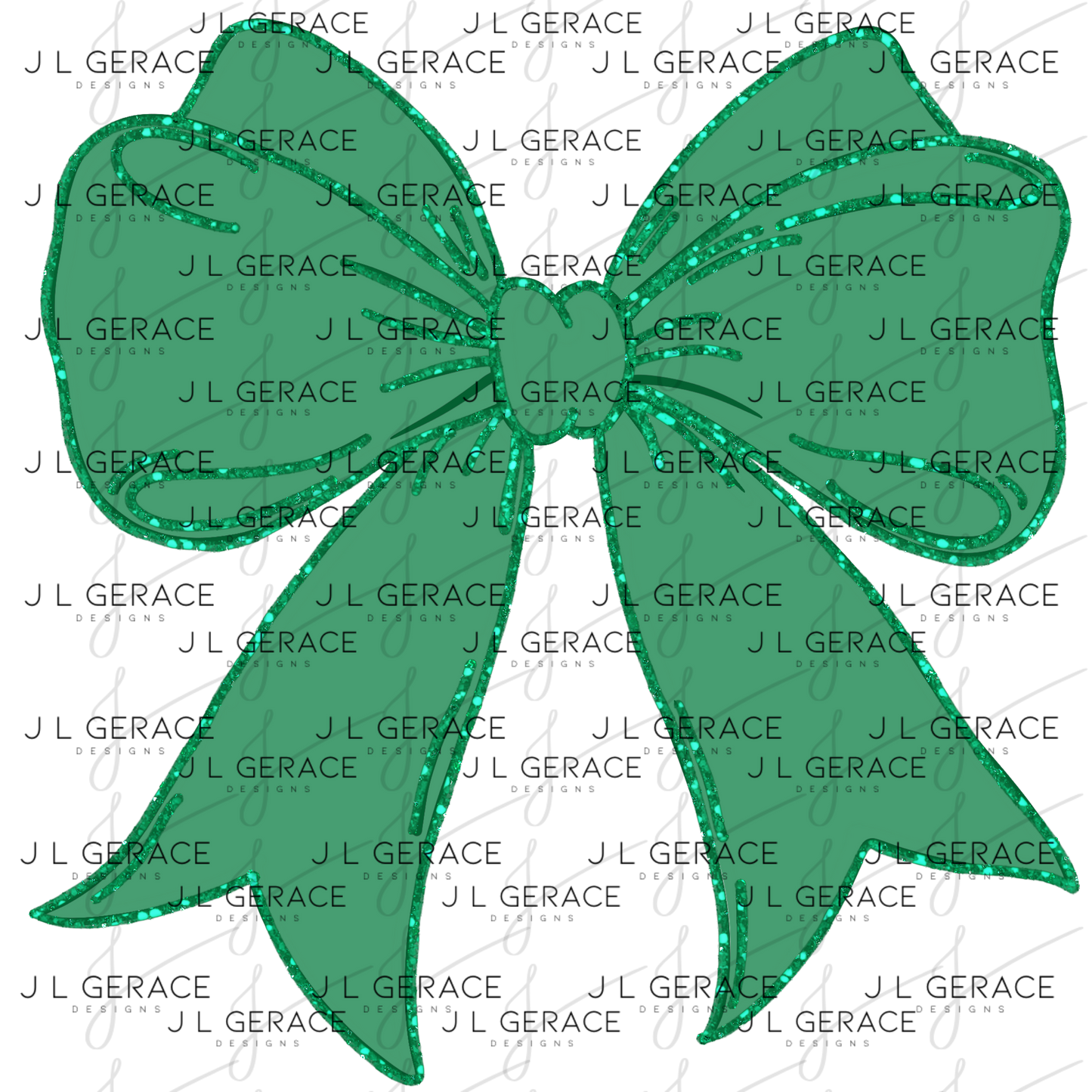 Green Glitter Bow PNG, St Patrick Bow Clipart, Emerald Glitter Ribbon Design, Sublimation PNG Download