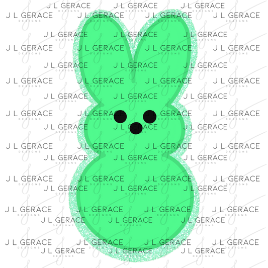 Green Glitter Bunny Peep Easter Clipart Sublimation PNG