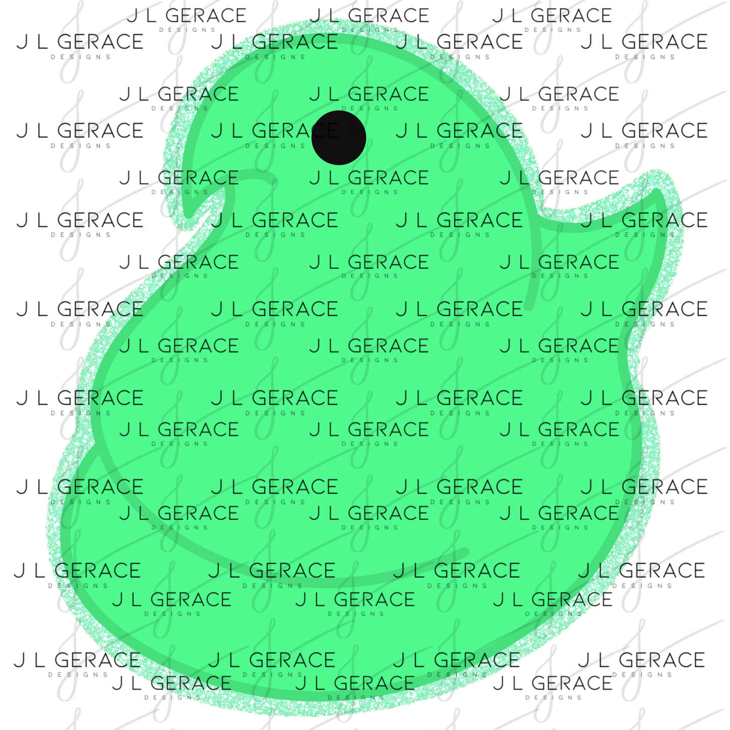 Green Glitter Easter Peep Chick Clipart Sublimation PNG