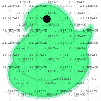 Green Glitter Easter Peep Chick Clipart Sublimation PNG