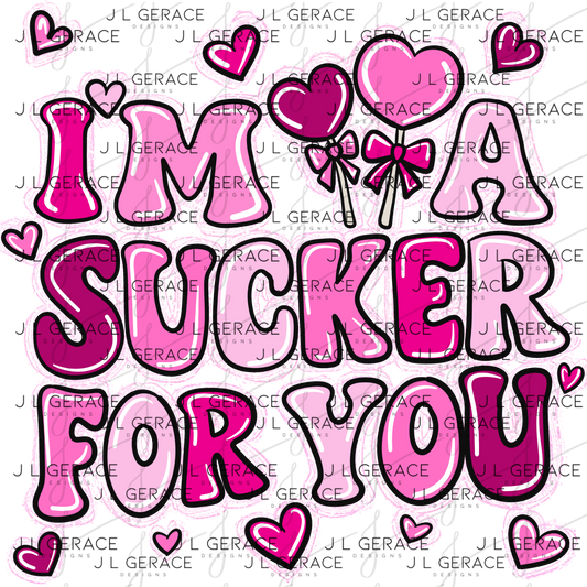 I’m a Sucker for You PNG – String Glitter Outline