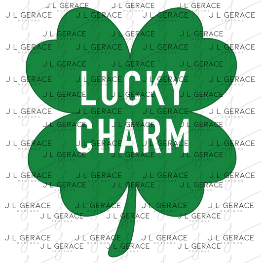 Lucky Charm Shamrock PNG St Patricks Day Sublimation Clipart Digital Download