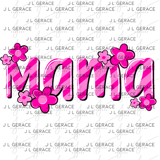 Mama Daisy Floral Pink PNG Design