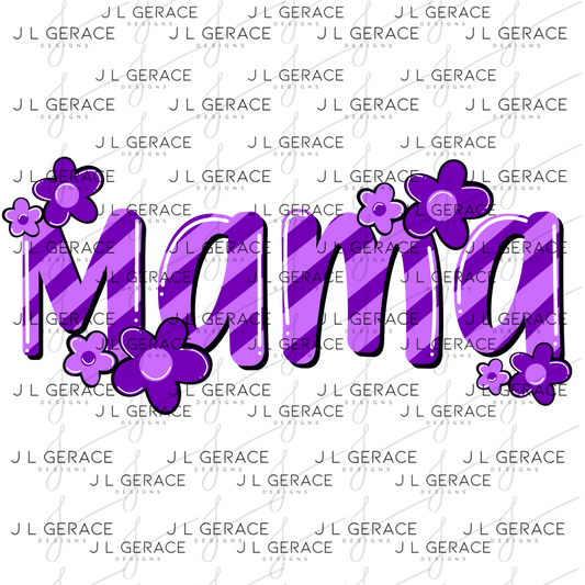 Mama Daisy Floral Purple PNG Design
