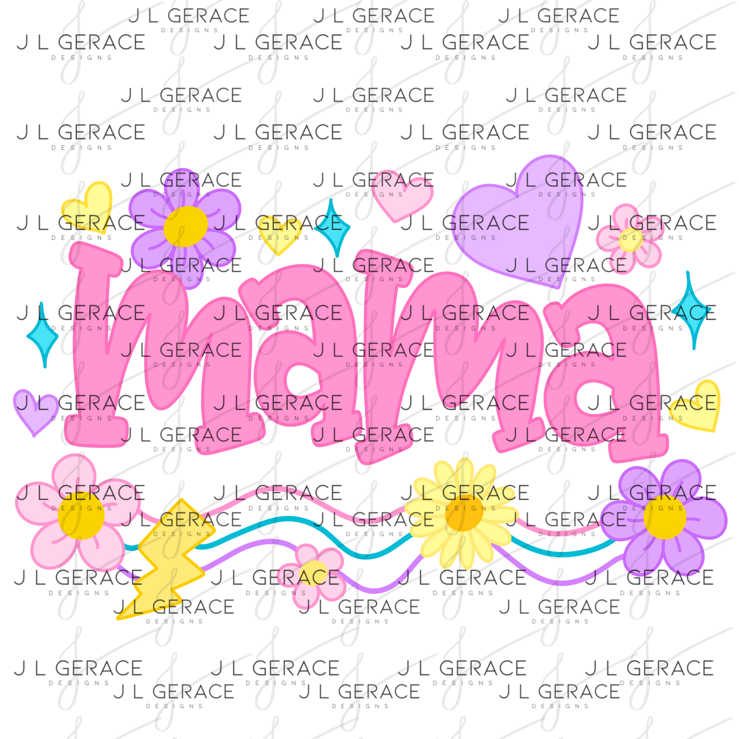 Mama Floral Retro PNG – Mothers Day Sublimation Design