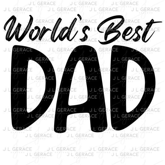 World’s Best Dad PNG – Black Typography Design for Father’s Day
