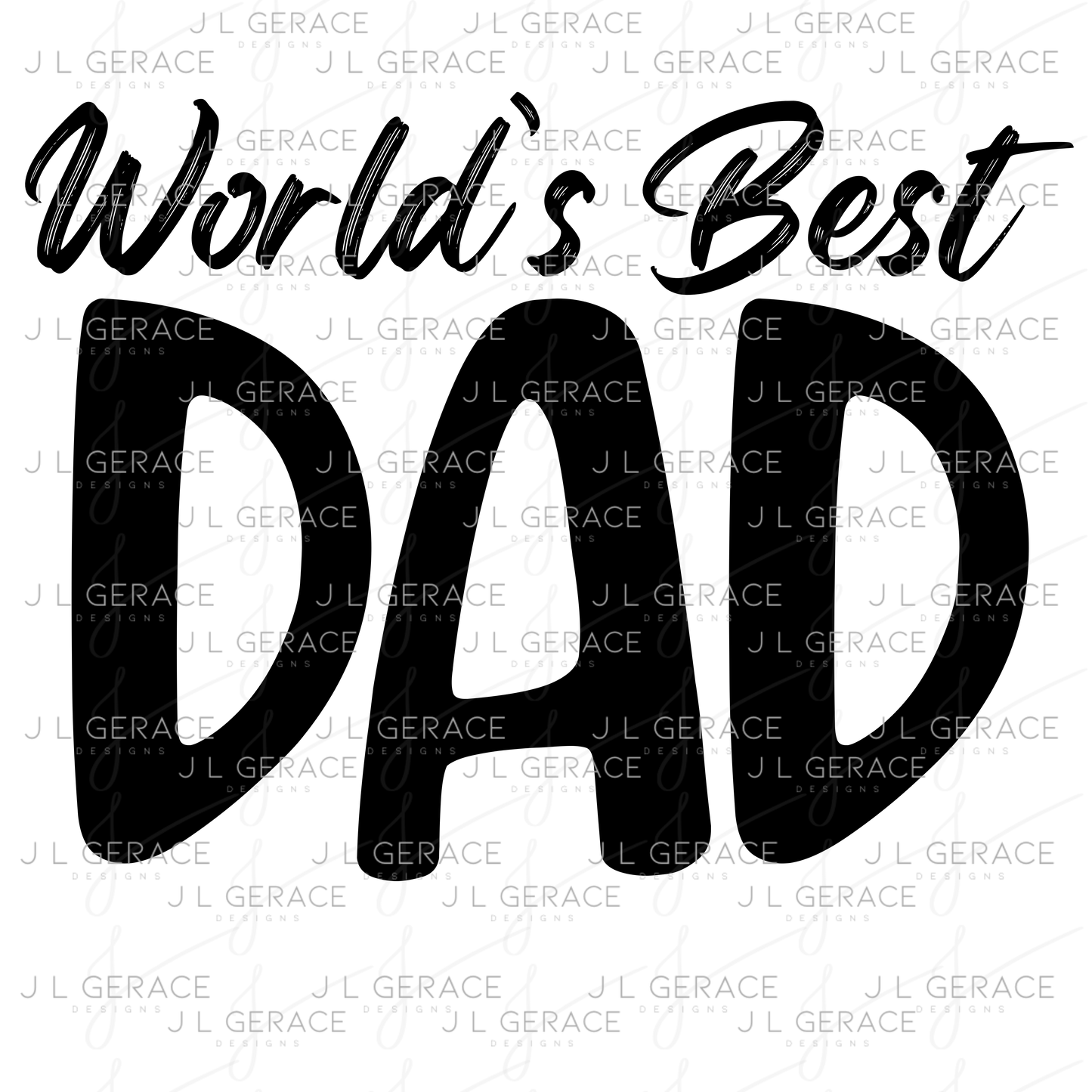 World’s Best Dad PNG – Black Typography Design for Father’s Day