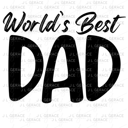 World’s Best Dad PNG – Black Typography Design for Father’s Day