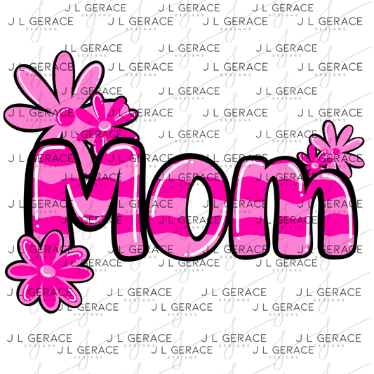 Mom Daisy Floral Pink PNG Design