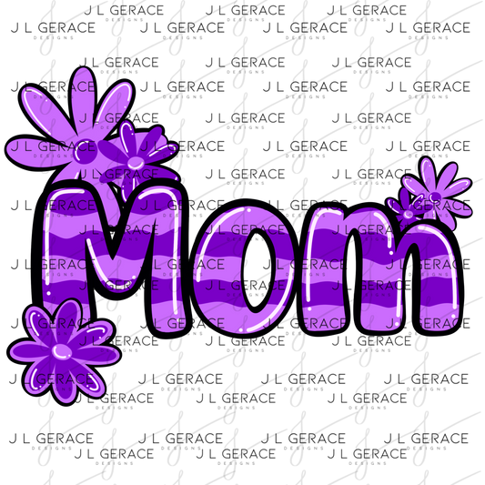 Mom Daisy Floral Purple PNG Design