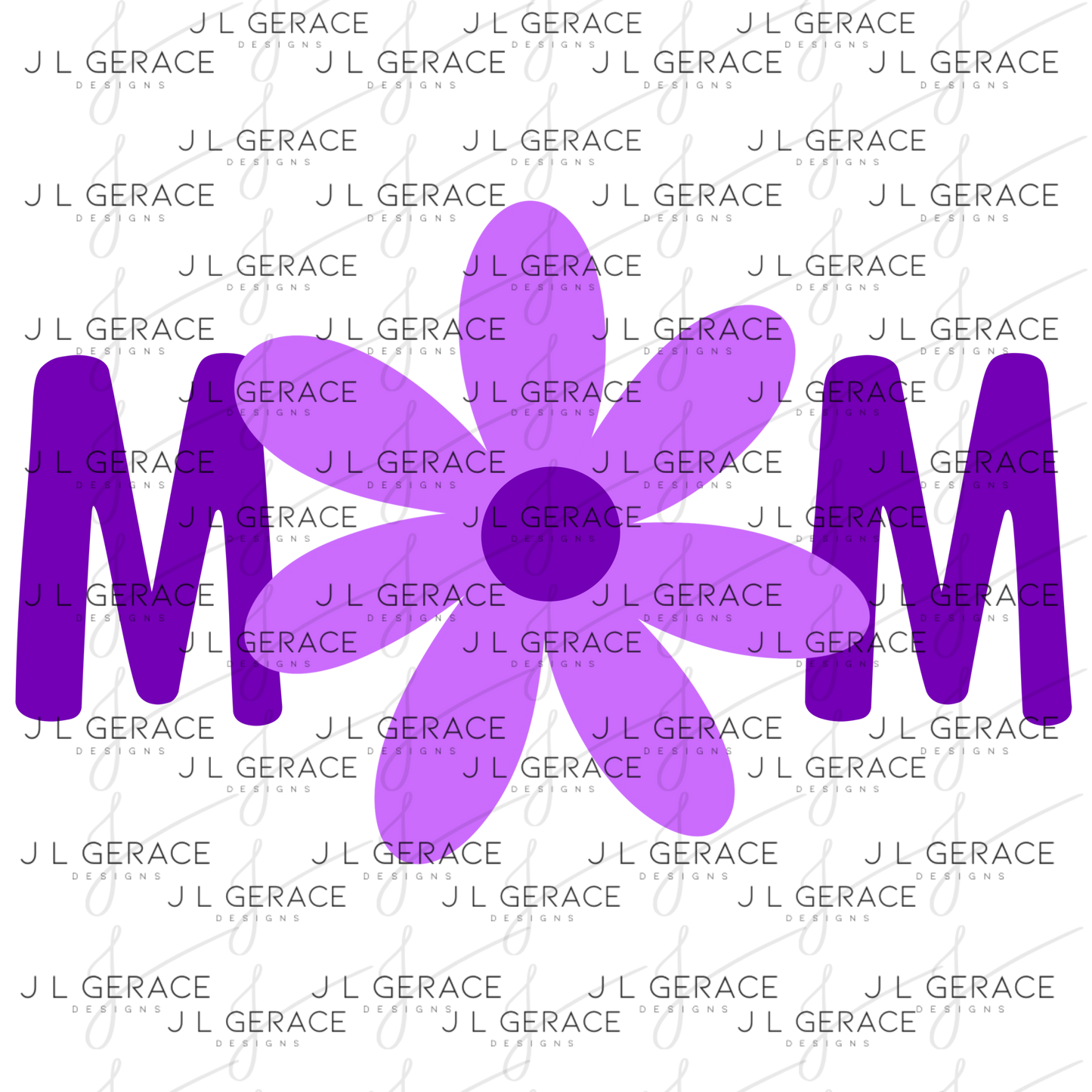 Mom Flower PNG Clipart Sublimation PNG Mothers Day Purple Daisy Design