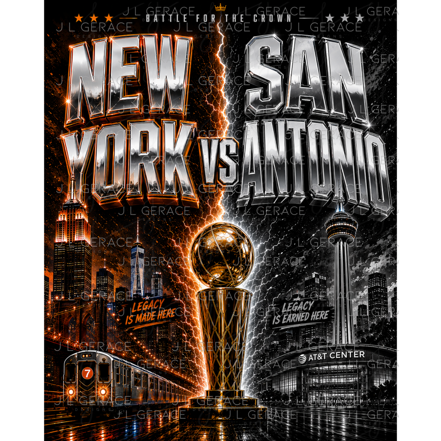 Chrome New York vs San Antonio Basketball Finals PNG Design