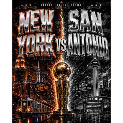 Chrome New York vs San Antonio Basketball Finals PNG Design