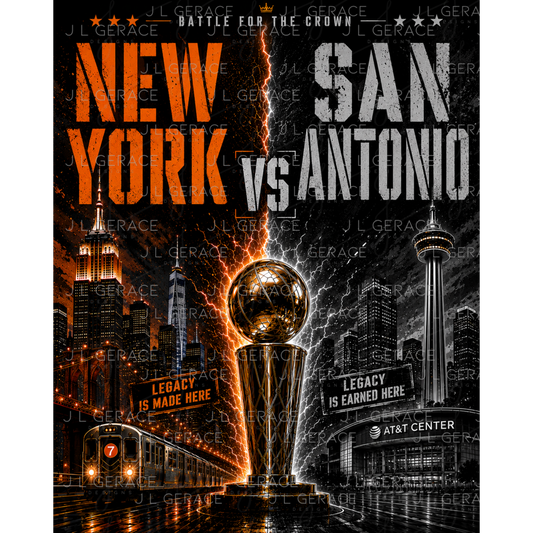 New York vs San Antonio Basketball Finals PNG Design