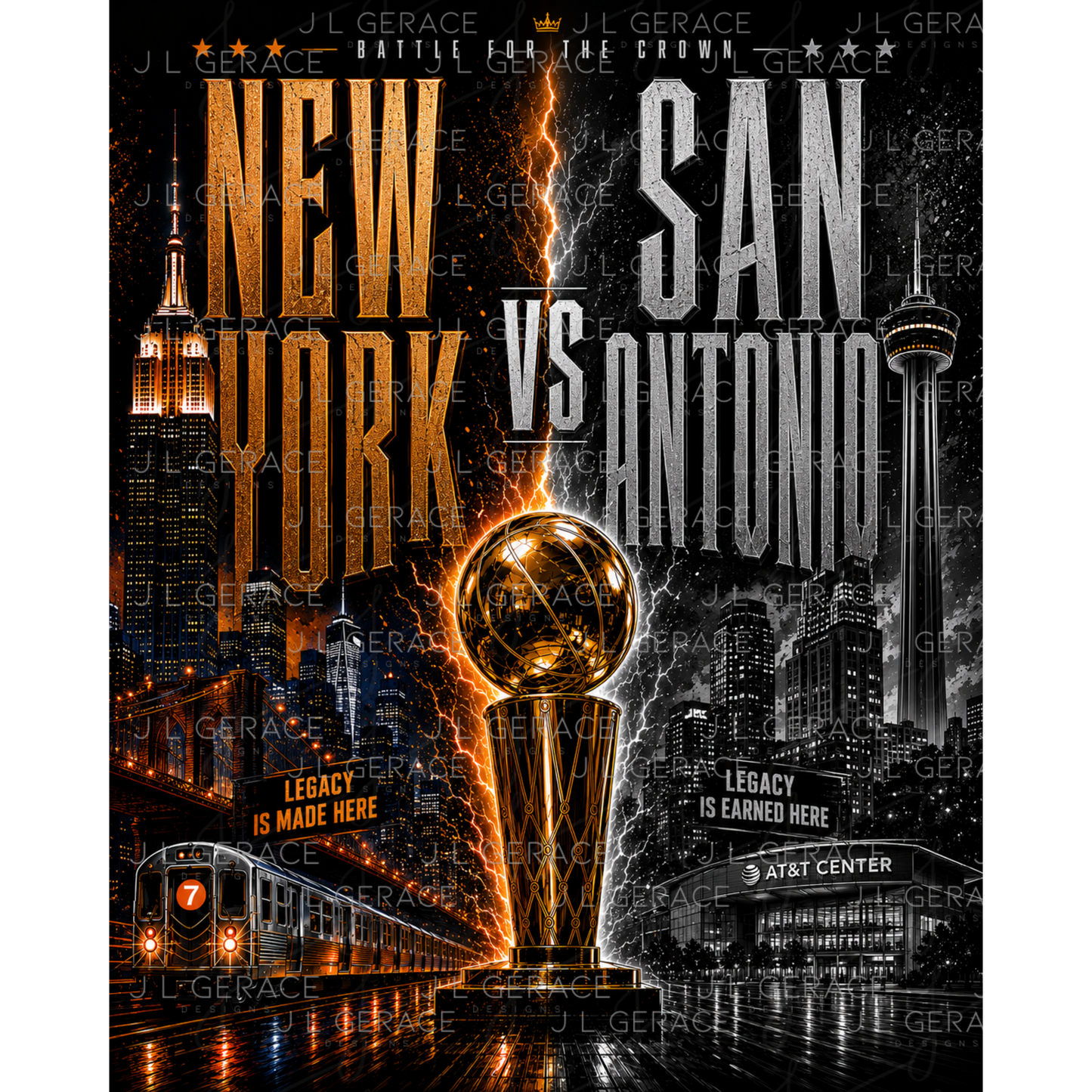 New York vs San Antonio Championship Basketball PNG Design