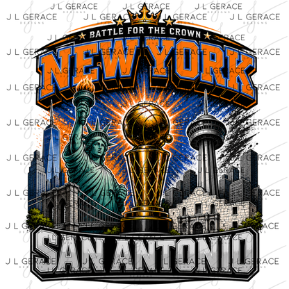 New York San Antonio Championship Trophy Basketball PNG Design