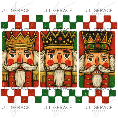 Nutcracker Trio PNG Clipart – Vintage Christmas Art