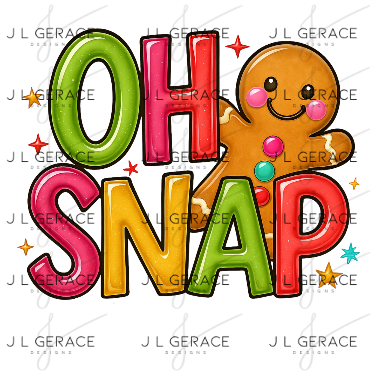 Oh Snap Gingerbread Man PNG – Cute Christmas Cookie Clipart