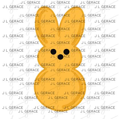Orange Bunny Peep Easter Clipart Sublimation PNG