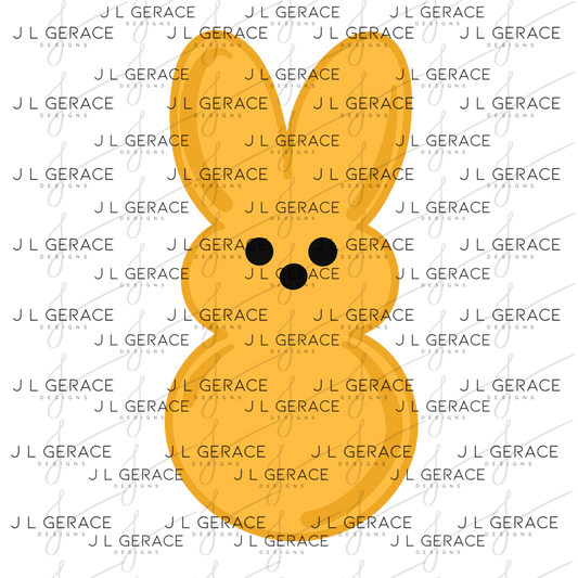 Orange Bunny Peep Easter Clipart Sublimation PNG