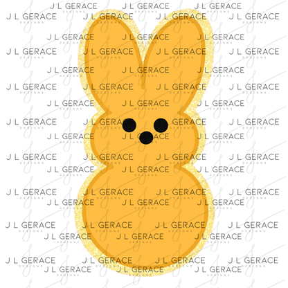 Orange Glitter Bunny Peep Easter Clipart Sublimation PNG