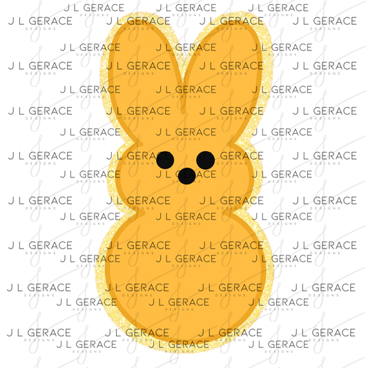 Orange Glitter Bunny Peep Easter Clipart Sublimation PNG