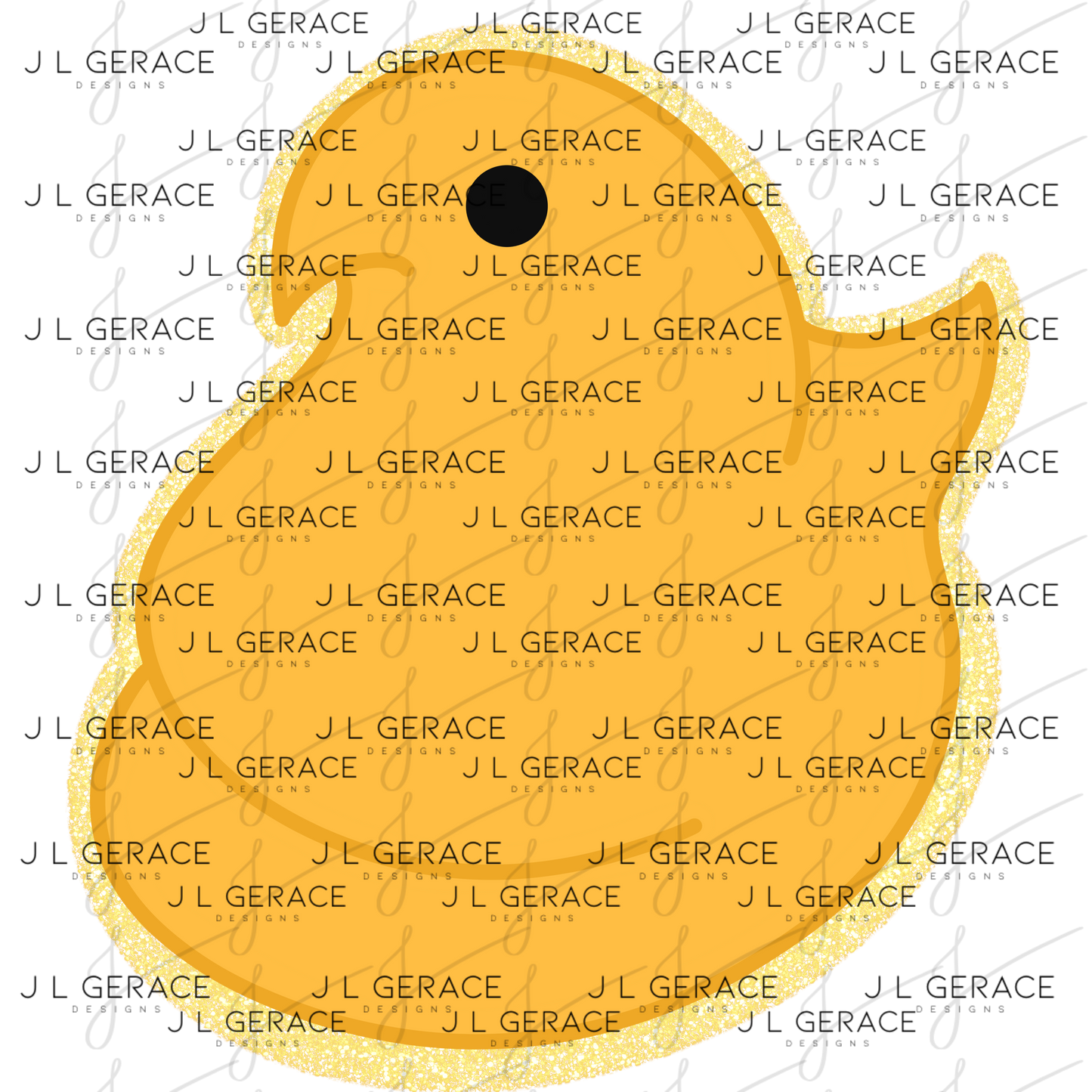 Orange Glitter Easter Peep Chick Clipart Sublimation PNG