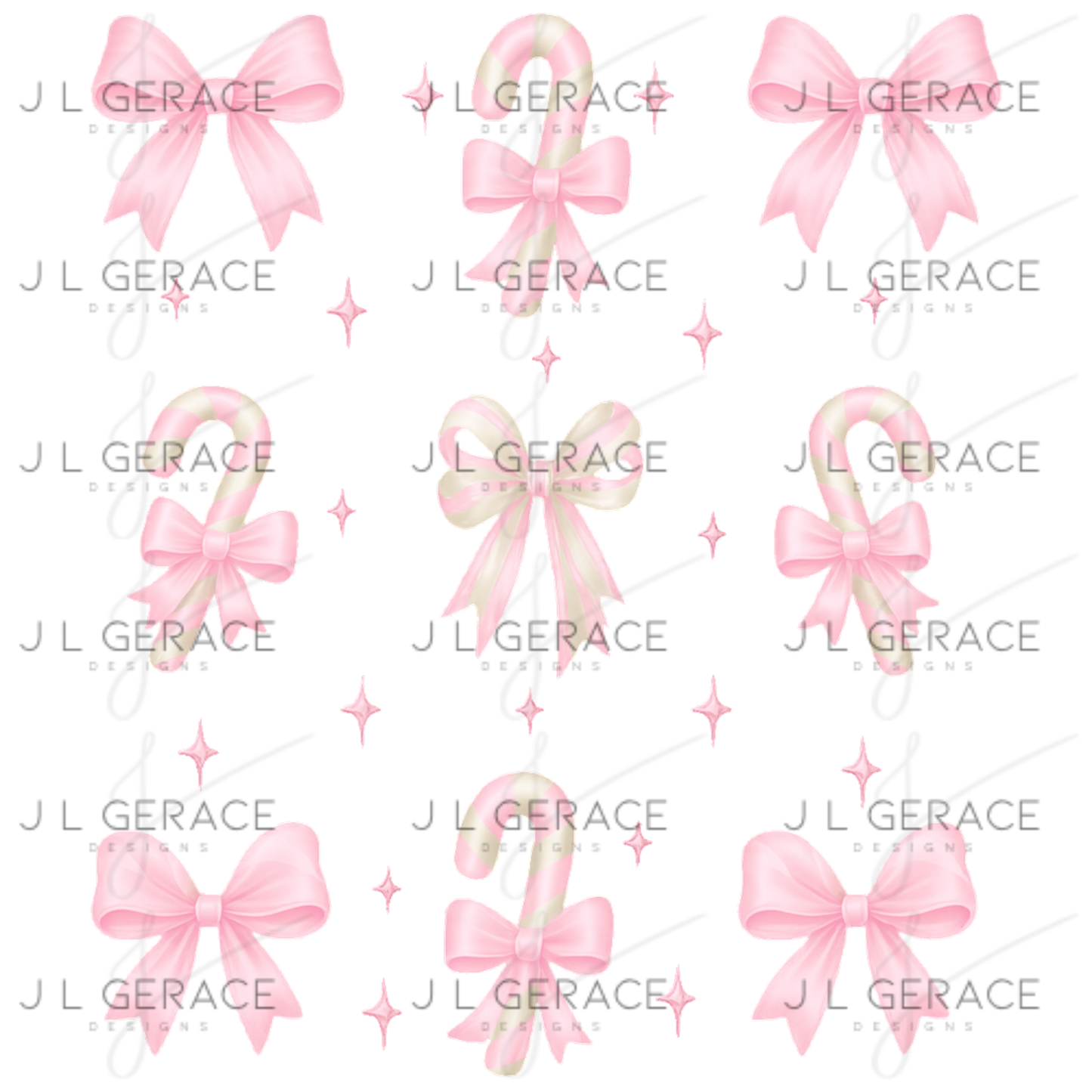 Candy Cane & Bow PNG Clipart Set – Glossy Christmas Elements