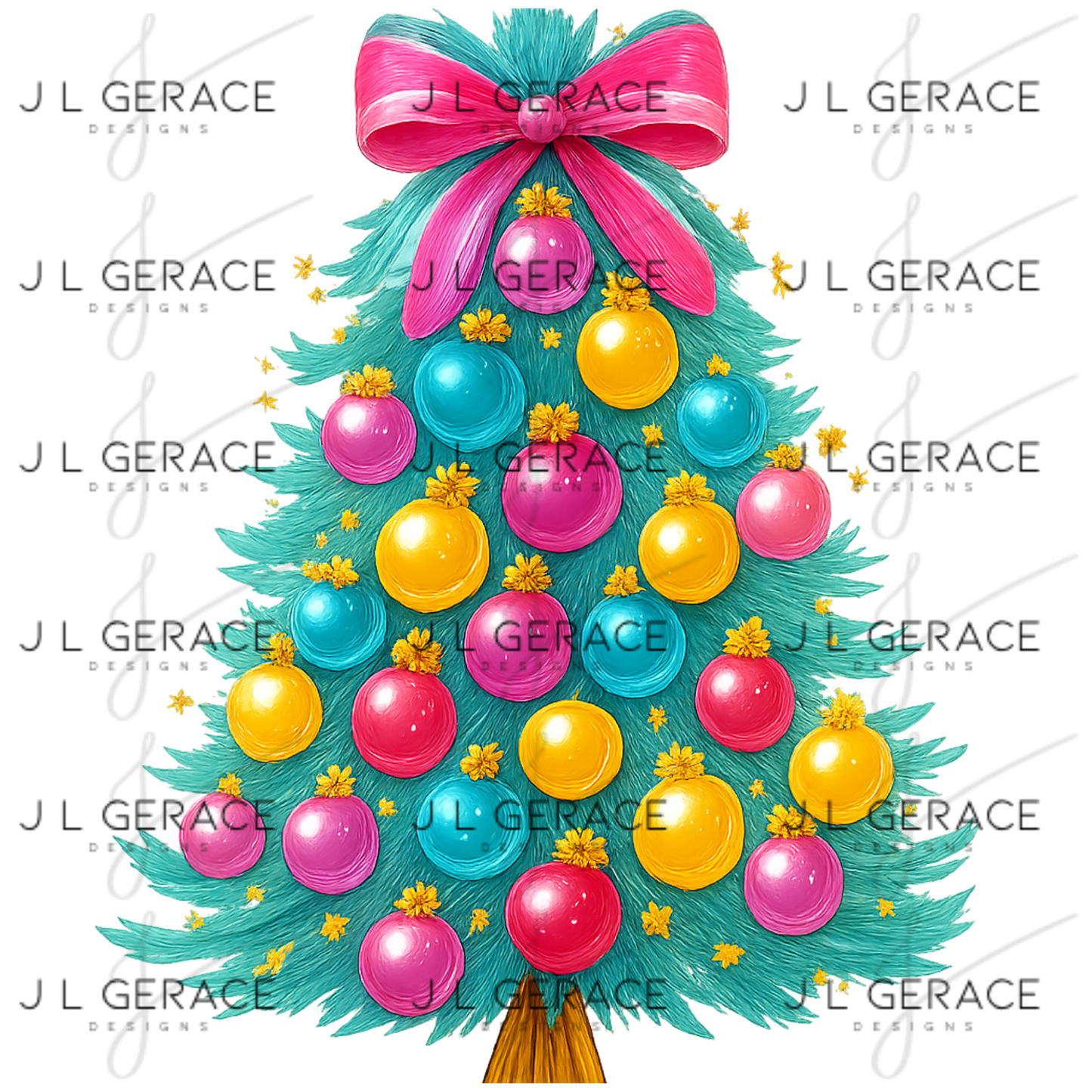 Pastel Glossy Christmas Tree PNG Clipart – Bright Holiday Ornament Design