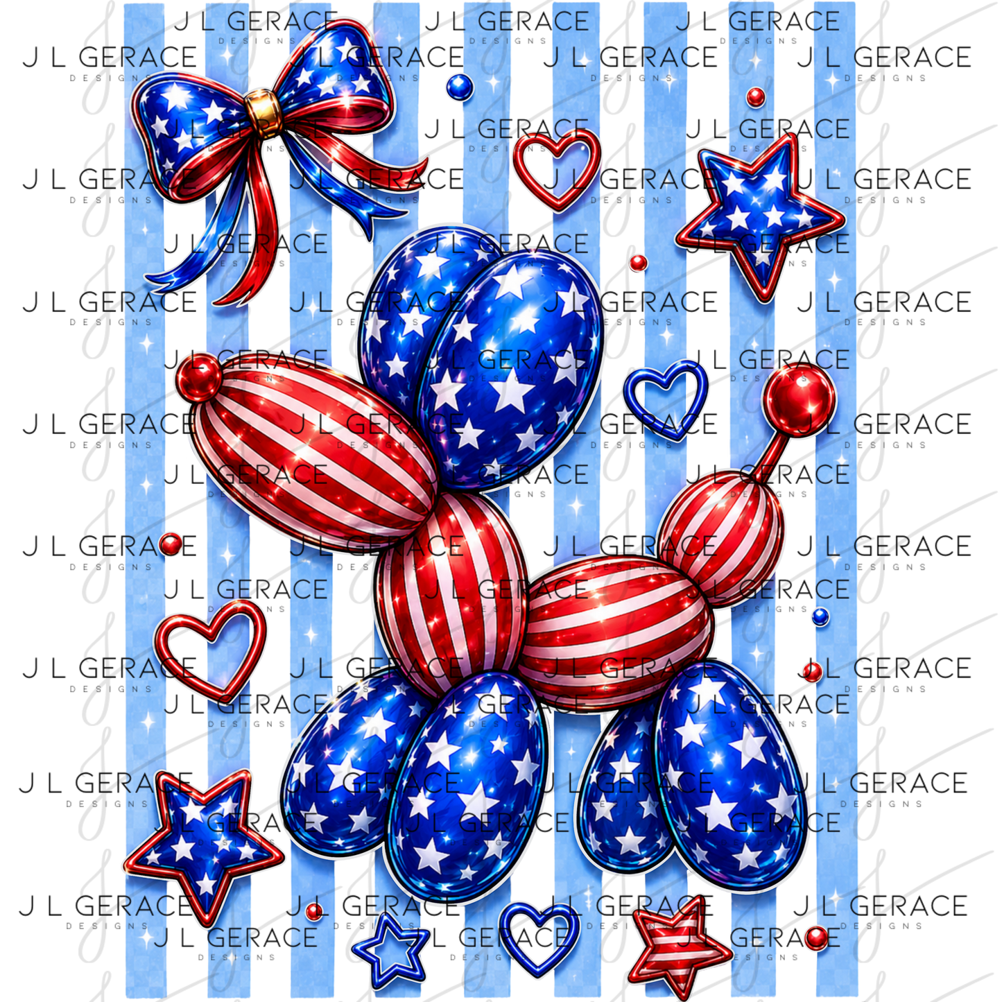 Patriotic Balloon Dog PNG