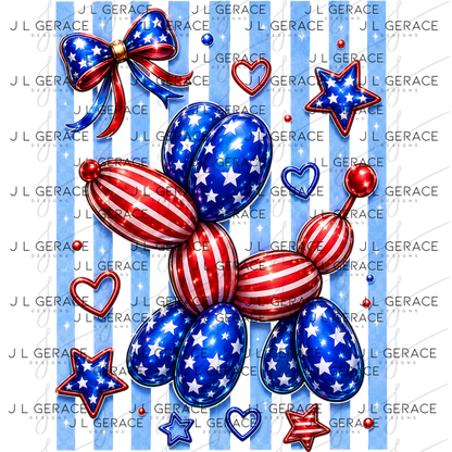 Patriotic Balloon Dog PNG