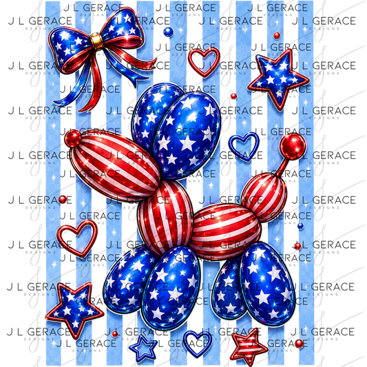 Patriotic Balloon Dog PNG
