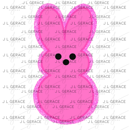 Pink Glitter Bunny Peep Easter Clipart Sublimation PNG
