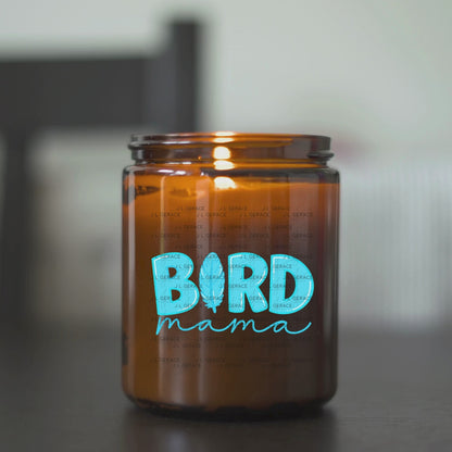 Bird Mama PNG – Blue Feather Design with Feather Letter